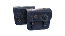For Royal Enfield Goan Classic 350 Leather Pannier Navy blue Bags With Mounting - SPAREZO For Royal Enfield Goan Classic 350 Leather Pannier Navy blue Bags With Mounting - SPAREZO